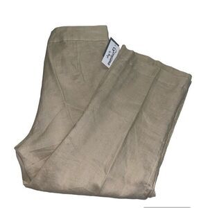 Giorgiana By Naji‎ 100% Linen Pants Women's 1X Plus Coquette Beige Boho Career
